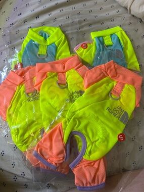 High-Visibility Neon Dog Running Vest - Pink & Blue Accents